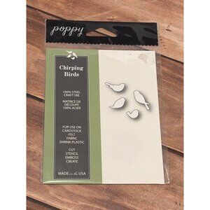 NIP Poppystamps 1522 Chirping Birds Steel Cutting Die 4 POSITIONS
